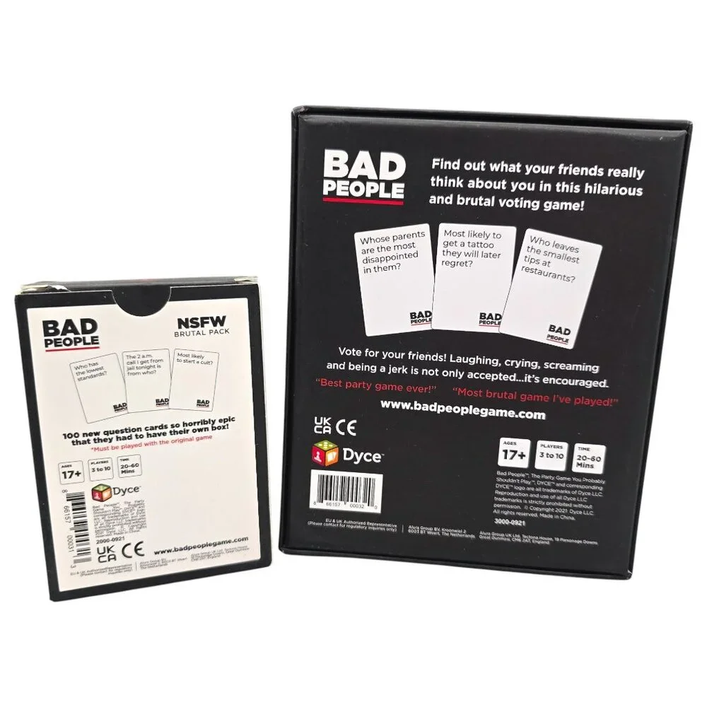 Bad People The Adult Party Card Game + The After Dark NSFW Expansion Pack 2021